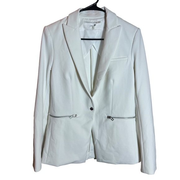 Veronica Beard Bi-Stretch Scuba Jacket White, Size 4 - Picture 2 of 16